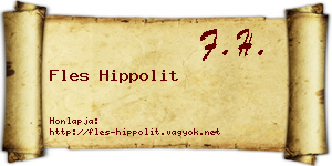 Fles Hippolit névjegykártya